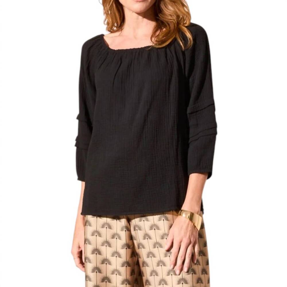 NEW TRIBAL on-off shoulder blouse in black